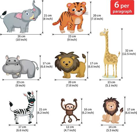 40 Pieces Zoo Animals Cutouts Jungle Cutouts Animal