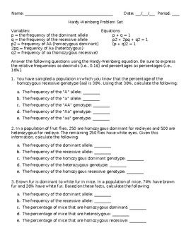 40 The Hardy Weinberg Equation Worksheet Answers Worksheet Database