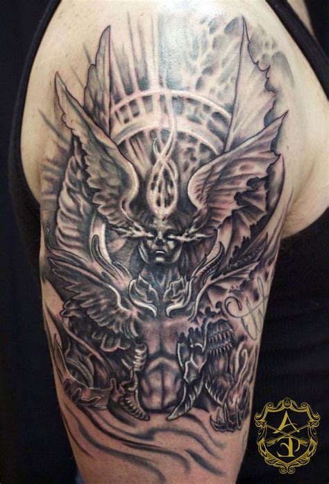 40 best Angel Fighting Demon Tattoo images on Pinterest Demon tattoo
