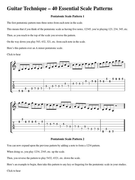 40 Essential Scale Patterns And Exercises
