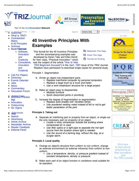 40 Inventive Principles With Examples Triz