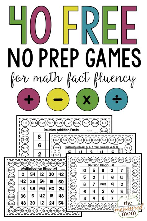 40 Math Games For Math Fact Fluency The Math Fluency Worksheet - Math Fluency Worksheet