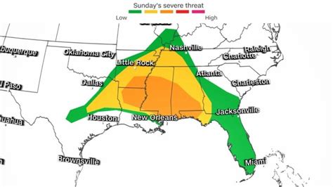 40 millones de personas, desde Arkansas hasta Florida, están bajo riesgo por tormentas