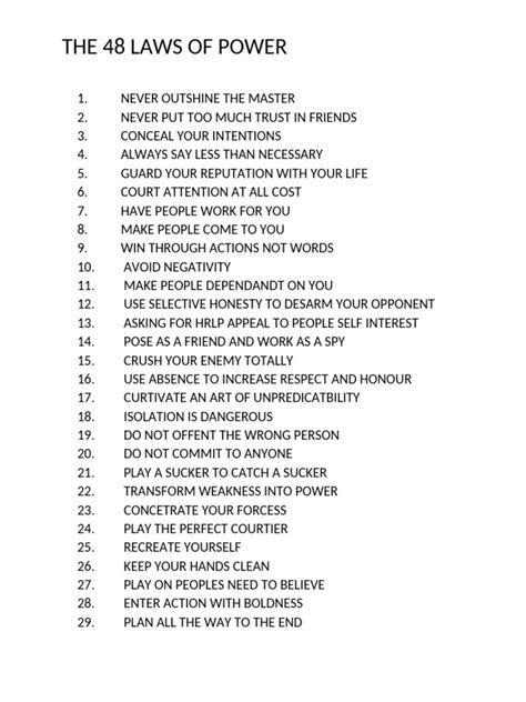40 Rules Of Power