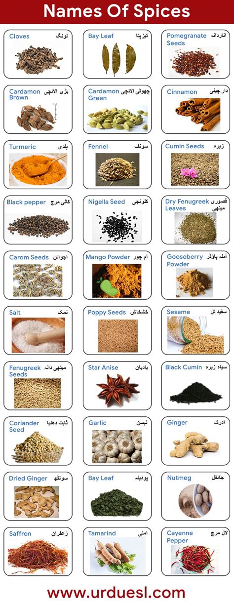 40 Spices Name