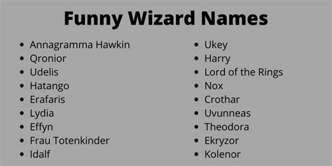 400 Best Funny Wizard Names Ideas And Suggestions - Worth Start