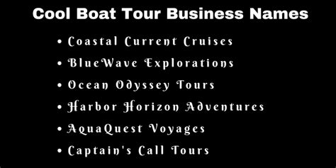 400 Catchy Boat Tour Business Names Ideas - Worth Start