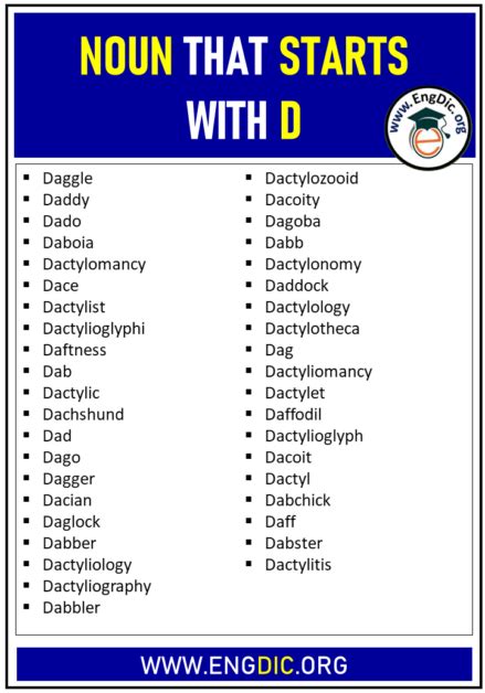 400 Nouns That Start With D All Types Nouns That Start With D - Nouns That Start With D