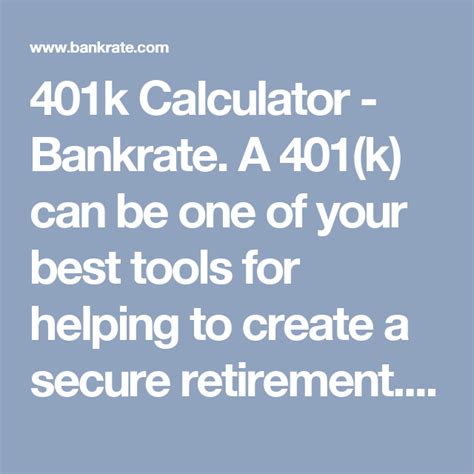 401k Calculator Bankrate 401k Calculator Moneychimp - 401k Calculator Moneychimp
