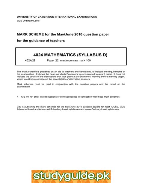 Read 4024 Mathematics Syllabus D Maxpapers 