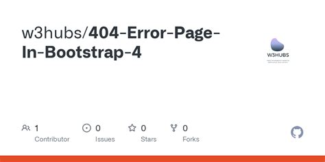 404 Error Page In Bootstrap 4 W3hubs Com