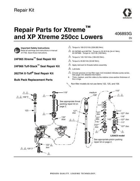 406893F - Repair Parts for Xtreme 250cc Lower, Repair Kit, …