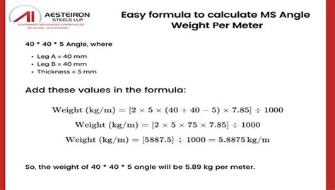 40x40x5 Angle Weight