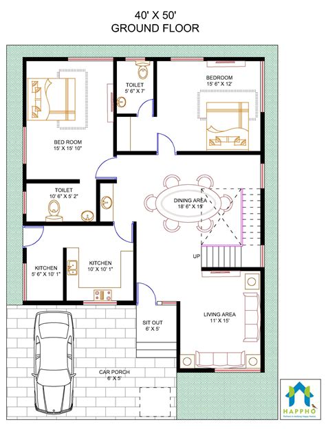 40x50 house plans. Both you and we together design 40X50 duplex house which. BEDROOM 4 = 12’x13’. Kitchen = 9’x10’. Dining = 16’x13’. Living = 13’x12’. Toilet 4 = 5’6”x10’. Hall = 12’x 10’. Workarea = 7’x10’. Explore the exclusive collection of Indian Style 40×50 House Plans, duplex house plans 40×50 site, 50*40 house map and 40× ... 