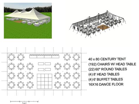 40x80 Wedding Tent Layout: A Blueprint for a Memorable Celebration