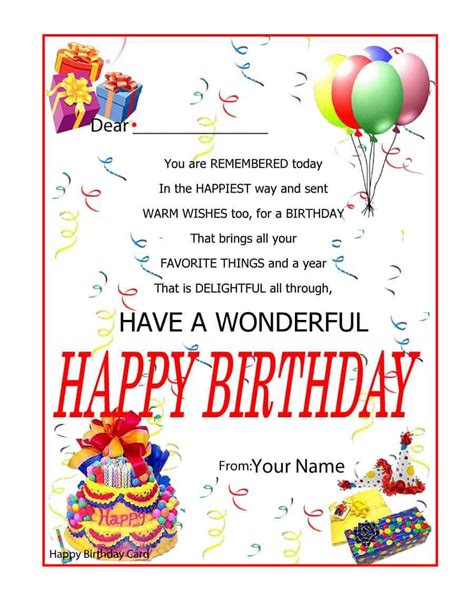 41+ Free Birthday Card Templates in Word Excel PDF