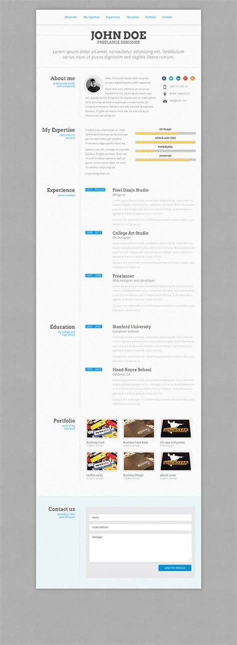 41+ HTML5 Resume Templates Free Samples, Examples Format Download