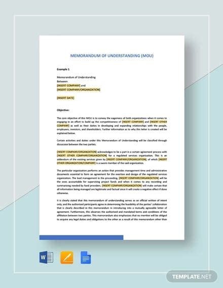 41+ Memorandum of understanding Templates PDF, Google Docs