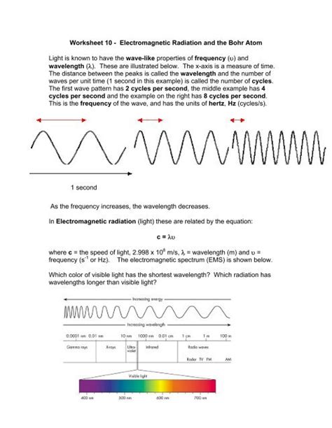 41 energy frequency wavelength worksheet answers Worksheet Database