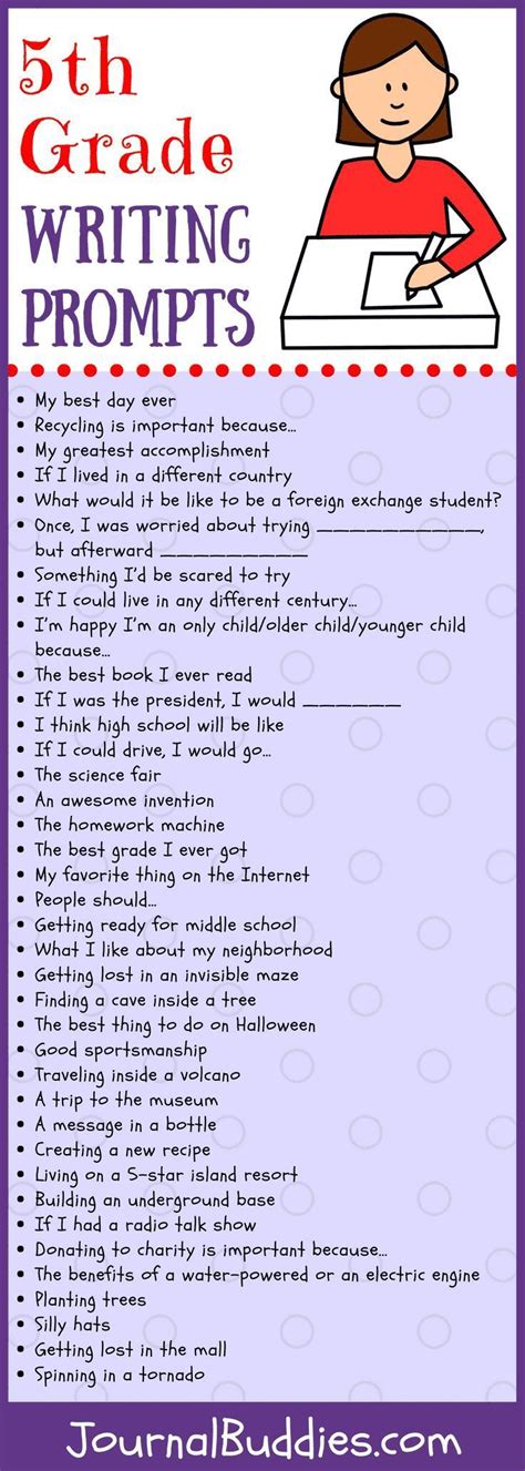 41 Fun Writing Prompts For 5th Grade Students Daily Writing Prompts 5th Grade - Daily Writing Prompts 5th Grade