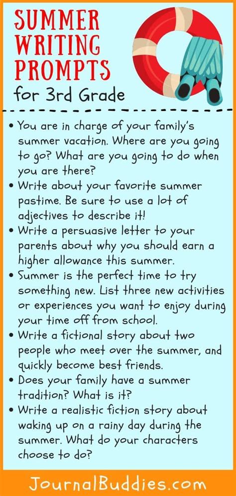 41 Summer Writing Prompts For 3rd Grade Teacheru0027s Summer Writing Prompt - Summer Writing Prompt