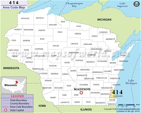 414 area code wisconsin