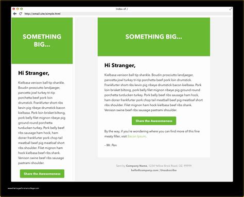 42 Simple Email Template HTML Free Heritagechristiancollege