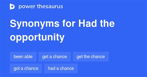 42 Words and Phrases for Have An Opportunity - Power Thesaurus