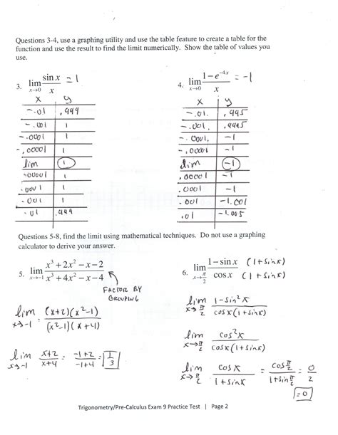 42 introduction to limits worksheet answers Worksheet Was Here