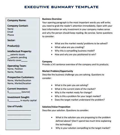 43+ Free Executive Summary Templates in Word Excel PDF