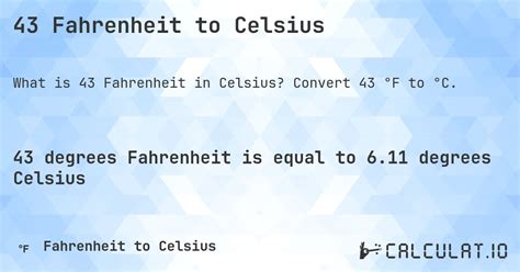 43 Celsius To Fahrenheit