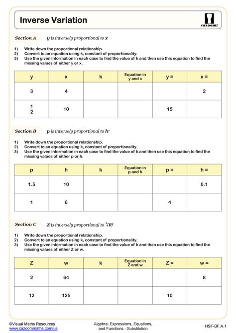 43 direct and inverse variation worksheet pdf Worksheet Works