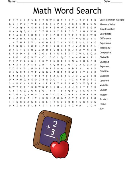 43 Free Math Word Search Puzzles For All Word Search Math Terms Key - Word Search Math Terms Key