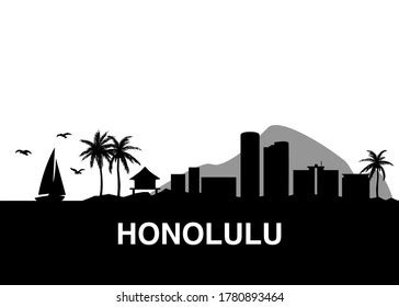 439 Honolulu skyline silhouette Images, Stock Photos & Vectors ...