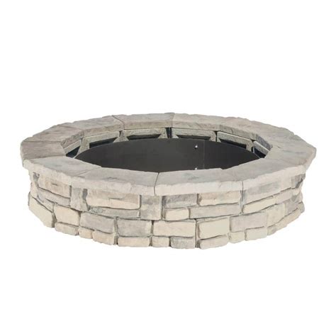 44 in. Random Stone Limestone Fire Pit Kit - The Home …