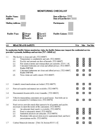 45+ FREE Monitoring Checklist Samples to Download - coolestguyplanet.net