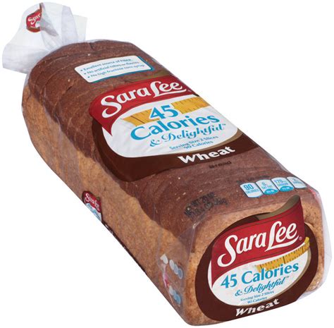 45 calorie bread. Serving size 2 slices 90 calories. 45 calories. Per 2 Slice Serving: 90 calories; 0 g sat fat (0% DV); 190 mg sodium (8% DV); 2 g total sugars. 0 grams of trans fat per serving. Whole Grain: 16 g or more per serving. Eat 48 g or more of whole grain daily. WholeGrainsCouncil.org. Bread is a low fat, cholesterol free food. 