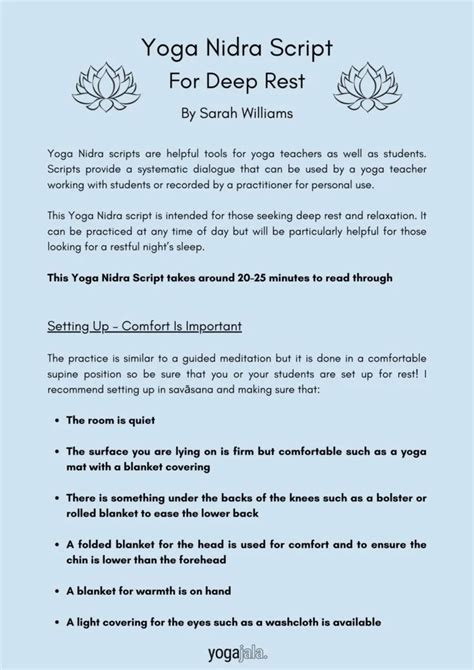 45 minute yoga nidra script