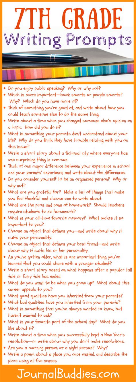 45 Narrative Writing Prompts For 7th Grade Teacher Writing Prompt For 7th Graders - Writing Prompt For 7th Graders