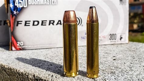 The .450 Bushmaster is a rimless, straight wall cartridge designed for the short AR-15 action. It has.