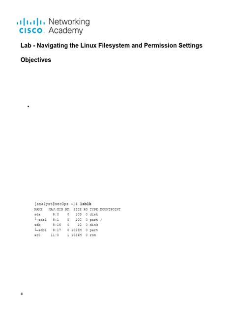 454 Lab Navigating The Linux Filesystem And Permission Settings