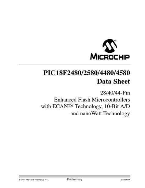 4580 datasheet pdf.  Description: 28/40/44-Pin Enhanced Flash Microcontrollers with EC...