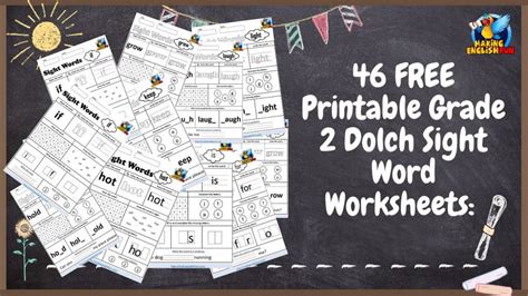 46 Free Printable Grade 2 Dolch Sight Word Second Grade Sight Word Worksheets - Second Grade Sight Word Worksheets