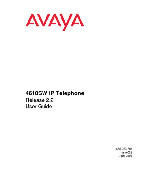 Download 4610Sw Ip Telephone User Guide 