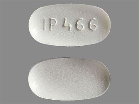 What is IP 466 white pill? IP 466 is an imprint on a pill identified as white in an capsule shape. Pill contains ibuprofen in dose of 800 mg. Ibuprofen belongs to the drug class nonsteroidal anti-inflammatory agents and is used for the treatment of toothache, back pain; sciatica; headache; gout, acute pain and others. . 
