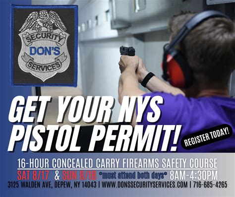 47 Hour Firearms Training Course - For NYS Pistol Permit Carriers