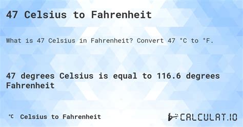 47 To Celsius