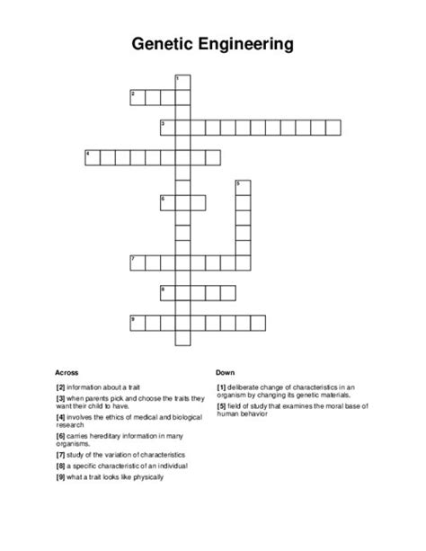 Full Download 47 Genetic Engineering Crossword Puzzle The Centerfor Applied Researh 