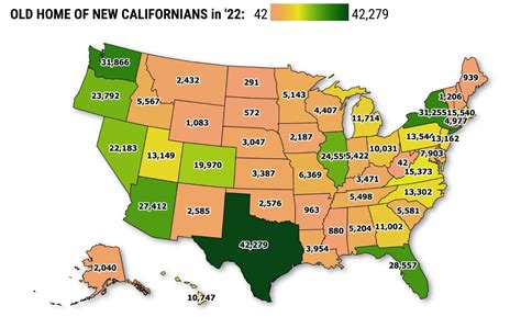 475,803 moved to California last year. Which states did they come from?