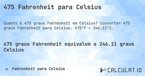 475 Fahrenheit Celsius